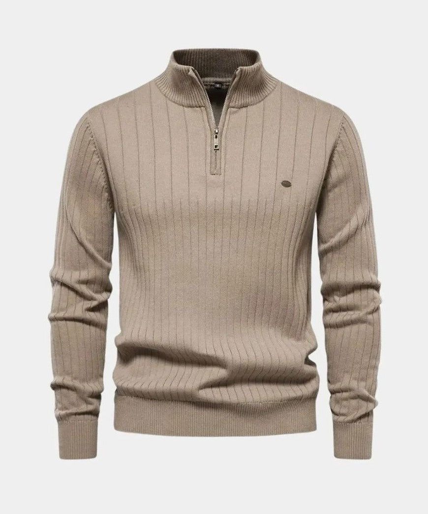 Mikkel™ | Sweater de Algodão com Meia-Zip