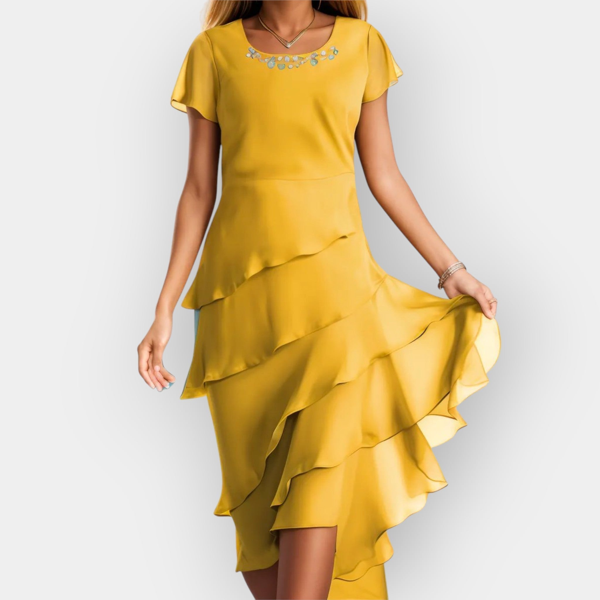 Vestido de Chiffon Arejado