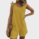 Macacão com Alças e Laço e Bolsos