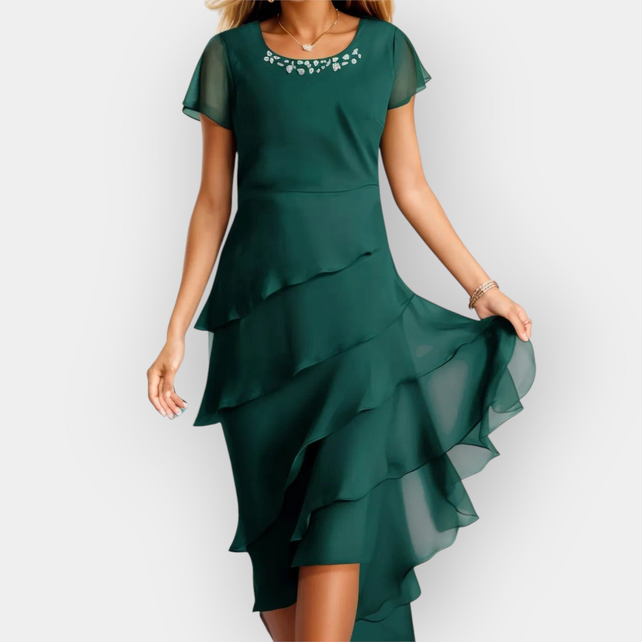 Vestido de Chiffon Arejado