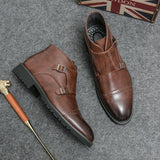 Parker™ | Botas Dobbelt-Monk-strap em Couro Sintético