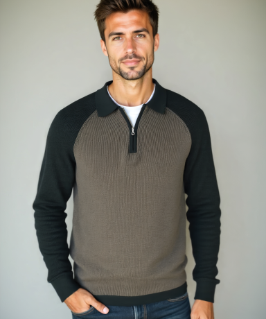 Peter™ | Sweatshirt com Zíper e Mangas Raglan