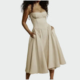 Vestido Comprido de Cetim com Alças Finas