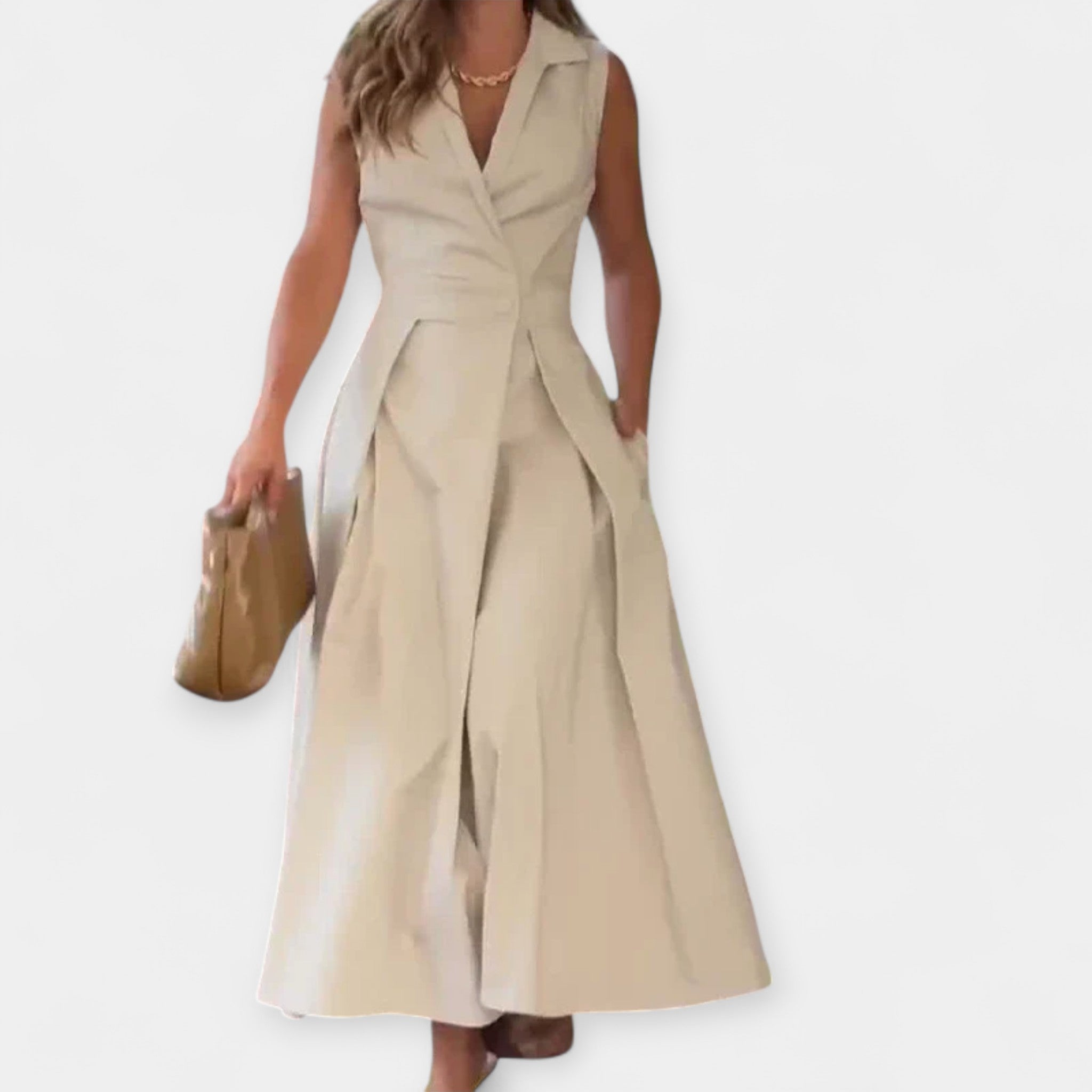 Vestido Midi com Colarinho