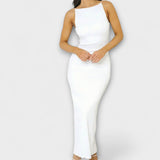 Vestido longo elegante sem mangas