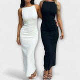 Vestido longo elegante sem mangas