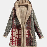 Scarlet | Casaco Sherpa Geométrico Bourgogne