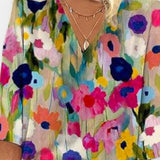 Sidsel | Blusa de Flores com Decote em V