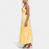 Vestido Maxi Amarelo com Costas Abertas