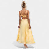 Vestido Maxi Amarelo com Costas Abertas