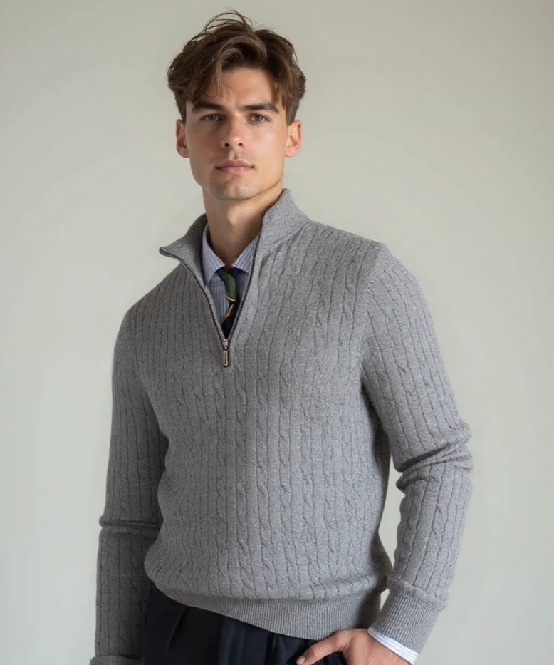 Tobias™ | Sweatshirt com Zíper e Padrão