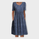 Vestido com Estampa Floral e Manga Curta