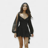 Vestido Romântico de Manga Curta para Qualquer Ocasião