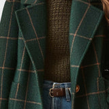 Maria- Elegante casaco em padrão xadrez