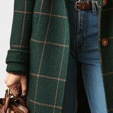 Maria- Elegante casaco em padrão xadrez