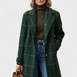 Maria- Elegante casaco em padrão xadrez