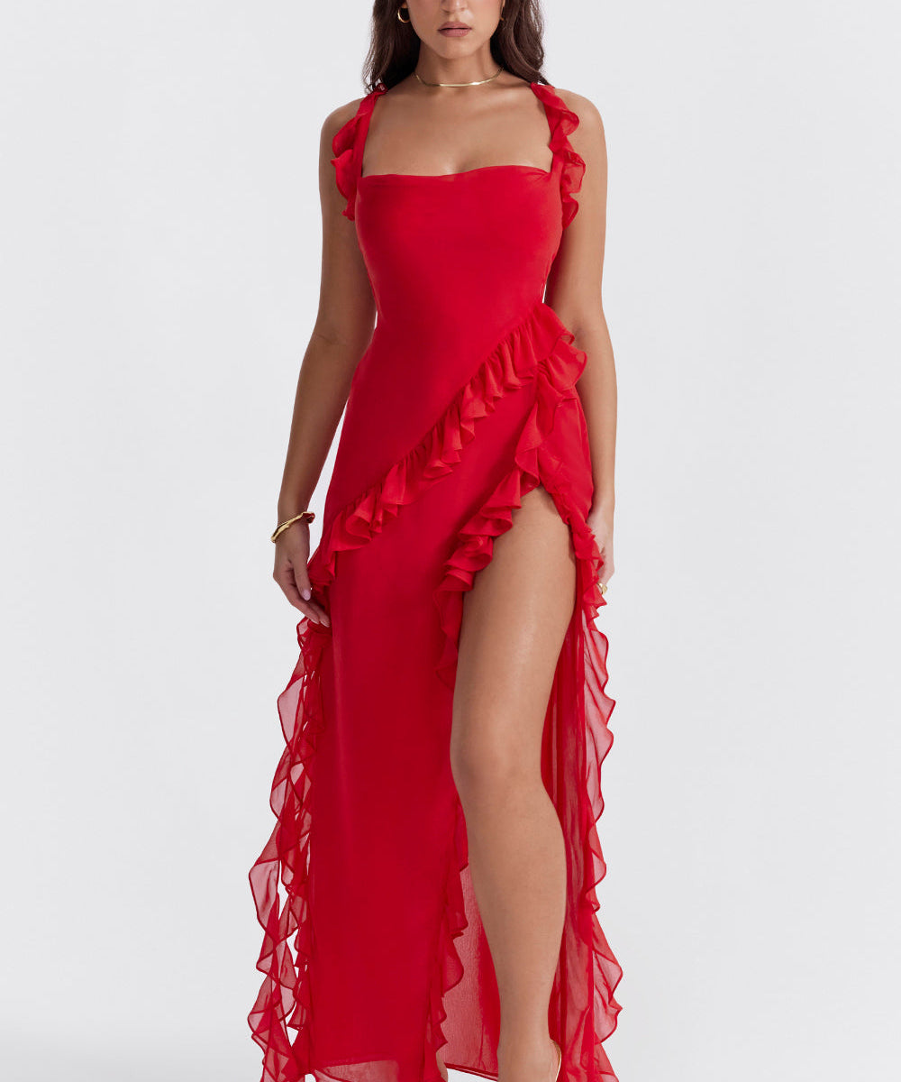 Meissa | Vestido com Volantes Assimétricos