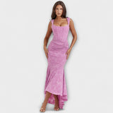 Vestido Longo com Corset Elegante e Refinado