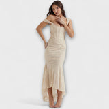 Vestido Longo com Corset Elegante e Refinado