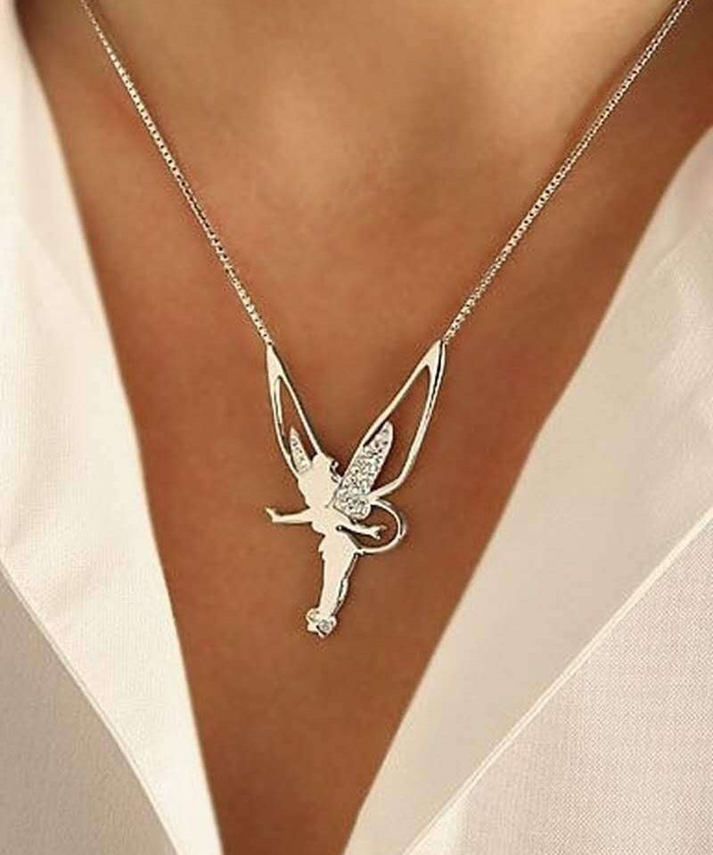 Fadinha Colar Exclusivo Prata Ouro - Elegância