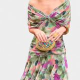 Vestido Longo Floral com Decote em V e Toque Romântico