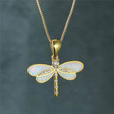 Luz Joias Colar Dourado Com Pássaros E Opala - Estilo Único