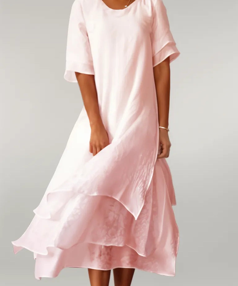 Vestido Maya com Elegantes Volantes