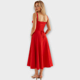 Vestido Midi com Corpete