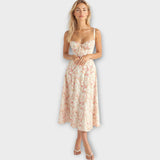 Vestido Midi com Corpete