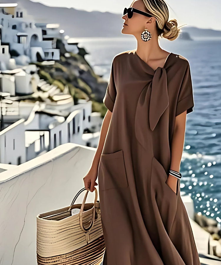 Elisa – Vestido Elegante com Bolsos