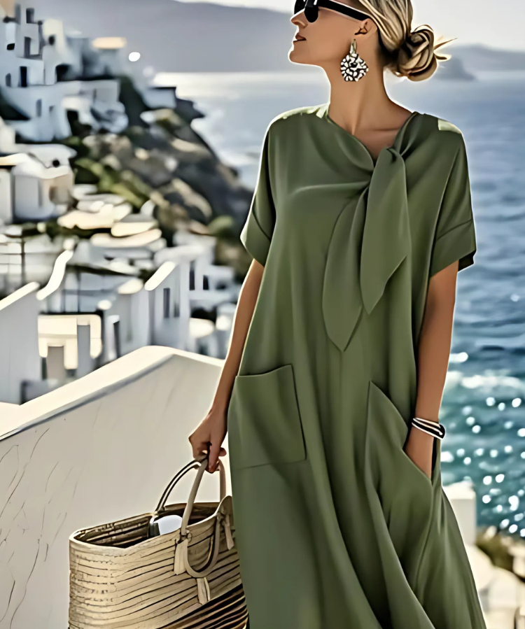 Elisa – Vestido Elegante com Bolsos