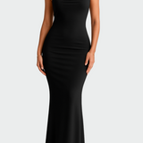 Vestido de Satén com Costas Descobertas